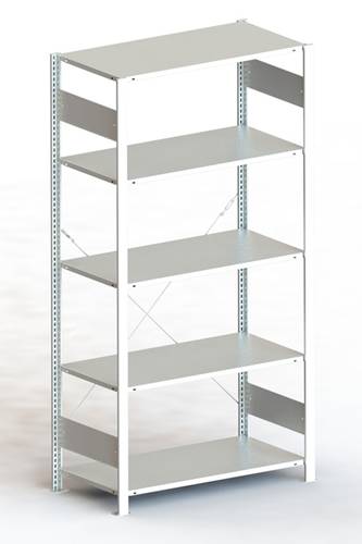 META Regalbau 95662 Fachbodenregal-Grundmodul 80kg (B x H x T) 1056 x 2000 x 536mm Stahl pulverbesch von META Regalbau