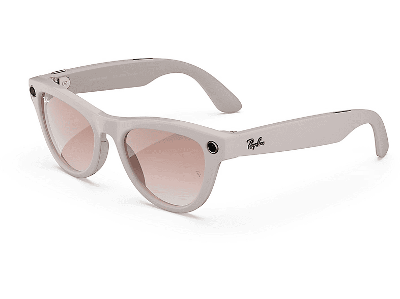 Ray-Ban Meta Skyler, glänzend Kreidegrau, Zimt-Rose, AI Glasses von META
