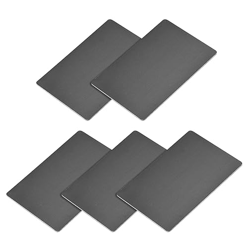 METALLIXITY Blanko-Metallkarte (80 mm x 50 mm x 1 mm), 5 Stück, Namensschild aus eloxiertem Aluminium – für die DIY-Beschilderungsgravur im Innenbereich, schwarz von METALLIXITY