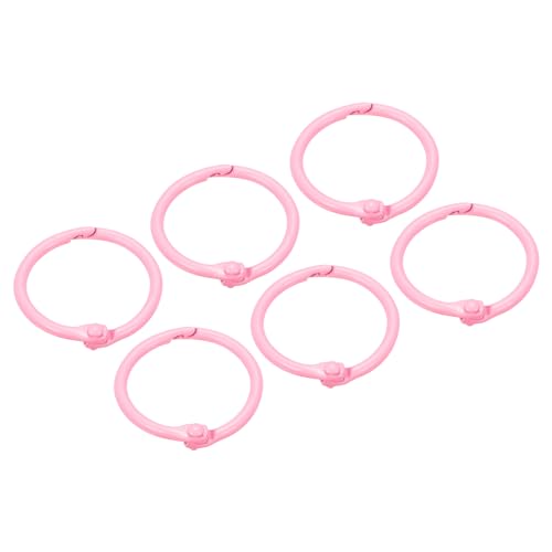 METALLIXITY Loseblatt-Binderinge (30mm/1,2 Zoll) 12 Stück, Stahl-Schlüsselring-Binder-Clips Buchringe - für Zuhause oder Büro, Pink von METALLIXITY