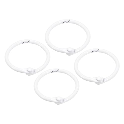 METALLIXITY Loseblatt-Binderinge (30mm/1,2 Zoll) 4 Stück, Stahl-Schlüsselring-Binderklammern Buchringe - für Zuhause oder Büro, Weiß von METALLIXITY