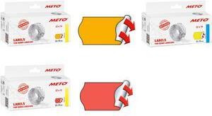 METO Etiketten für Preisauszeichner, 22 x 12 mm, gelb fluor, geeignet für METO Basic S, Arrow S, 1-zeilig, - 1 Stück (30011425) von METO