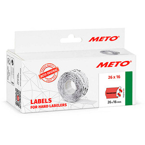 METO Preisetiketten "Sonderpreis" leuchtrot permanent 26,0 x 16,0 mm, 6 Rollen METO Preisetiketten "Sonderpreis" leuchtrot permanent 26,0 x 16,0 mm, 6 Rollen von METO