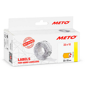 METO Preisetiketten leuchtorange permanent 22,0 x 12,0 mm, 6 Rollen von METO