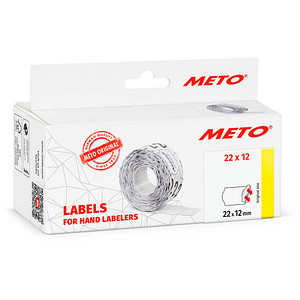 METO Preisetiketten weiß permanent 22,0 x 12,0 mm, 6 Rollen von METO