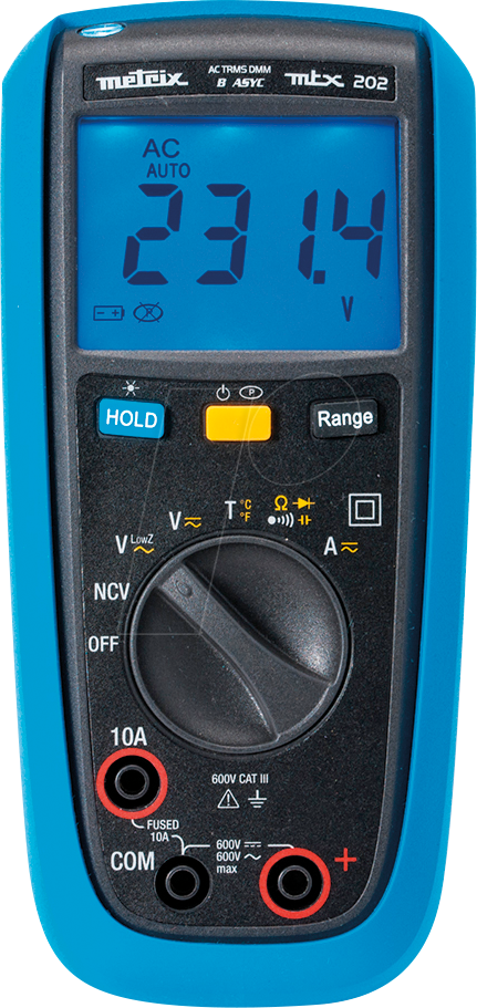 CHAU MTX202-Z - Multimeter MTX 202, digital 4000 Counts, TRMS, AC/DC, IP54 von METRIX
