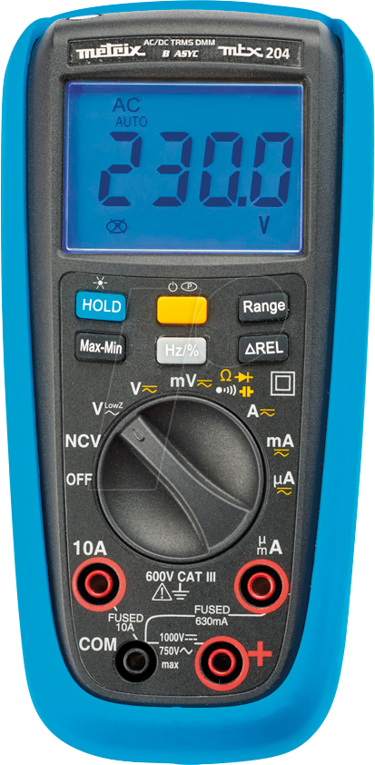 CHAU MTX204-Z - Multimeter MTX 204, digital 6000 Counts, TRMS, AC/DC, IP54 von METRIX