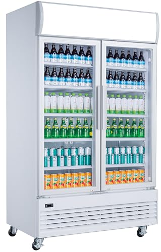 METRO Professional Doppel Getränkekühlschrank GSC2100, Stahl/Glas, 120 x 72.5 x 206.6 cm, 930 L, mit Schloss, weiß (Weiß) von METRO Professional