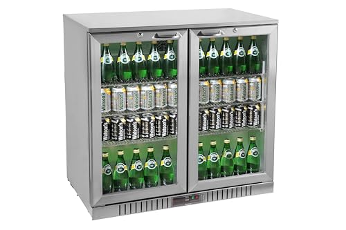 METRO Professional GBC3002S Glastür-Kühlschrank, Edelstahl/Aluminium/Hartglas, 6 verstellbare Einlegeböden, automatische Abtauung, 198 L, LED Beleuchtung, silber, EEK: D METRO Professional GBC3002S Glastür-Kühlschrank, Edelstahl/Aluminium/Hartglas, 6 verstellbare Einlegeböden, automatische Abtauung, 198 L, LED Beleuchtung, silber, EEK: D von METRO Professional