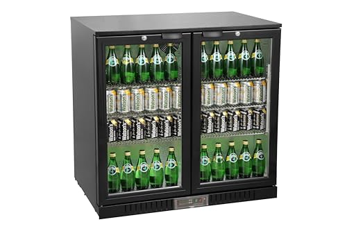 METRO Professional Getränkekühler GBC1002, Getränkekühlschrank mit 2 Glastüren, Flaschenkühlschrank mit 6 Einlegeböden, Energieklasse D, 160W, Temperaturbereich: 0 bis +10°C, 200 L, Schwarz METRO Professional Getränkekühler GBC1002, Getränkekühlschrank mit 2 Glastüren, Flaschenkühlschrank mit 6 Einlegeböden, Energieklasse D, 160W, Temperaturbereich: 0 bis +10°C, 200 L, Schwarz von METRO Professional