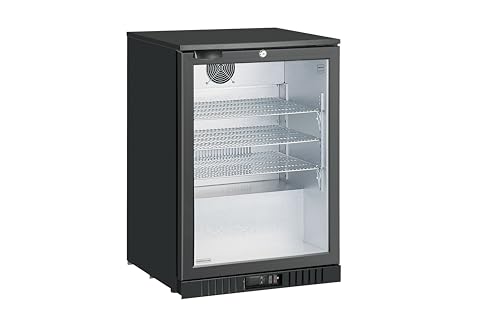 METRO Professional Getränkekühlschrank GBC3001, Metall/Glas, 60 x 53 x 89 cm, 127 L, mit Schloss, schwarz von METRO Professional
