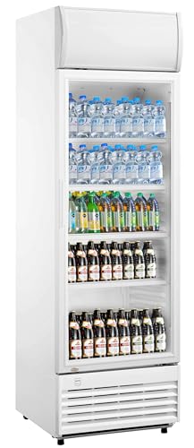 METRO Professional Getränkekühlschrank GSC2350 mit einer Glastür (324L) weiß, 1.62 kWh/24h, 220-240 V, Kühlschrank, LED-Beleuchtung, 4 verstellbaren Einlegeböden für Gastronomie, Bar, Restaurant von METRO Professional