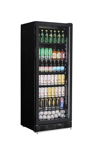 METRO Professional Getränkekühlschrank GSC4280B, Metall/Glas, 280 L, belüftete Kühlung, 210 W, mit Schloss, Schwarz von METRO Professional