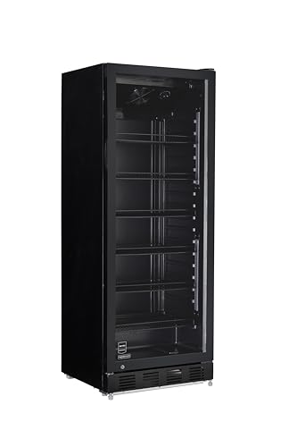 METRO Professional Getränkekühlschrank GSC4280B, Metall/Glas, 280 L, belüftete Kühlung, 210 W, mit Schloss (Schwarz) von METRO Professional