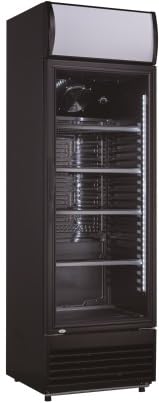 METRO Professional Glastürkühlschrank, Glas/Kunststoff, 324 L, Umluftkühlung, 180 W, mit Schloss, schwarz von METRO Professional