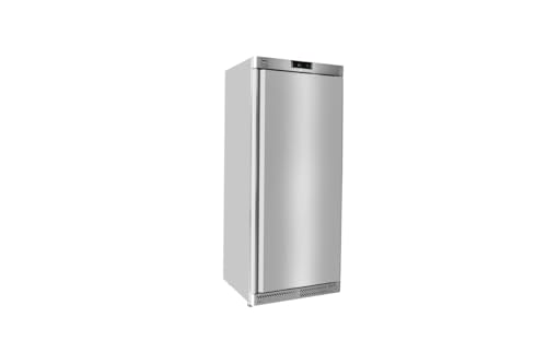 METRO Professional Kühlschrank GRE6400, Edelstahl, 240 L, statische Lüfterkühlung, 300 W, mit Schloss, weiß (Silber, 59.5 x 64 x 188.5 cm) von METRO Professional