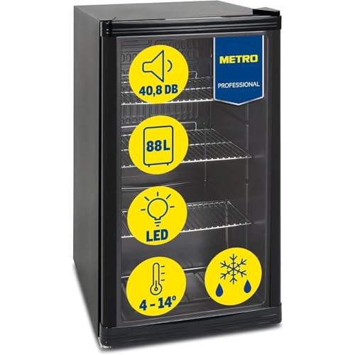 METRO Professional Mini-Kühlschrank GPC1088, 88 L, 1.052 kWh/24h, 3 Edelstahl-Drahtböden, schwarz METRO Professional Mini-Kühlschrank GPC1088, 88 L, 1.052 kWh/24h, 3 Edelstahl-Drahtböden, schwarz von METRO Professional