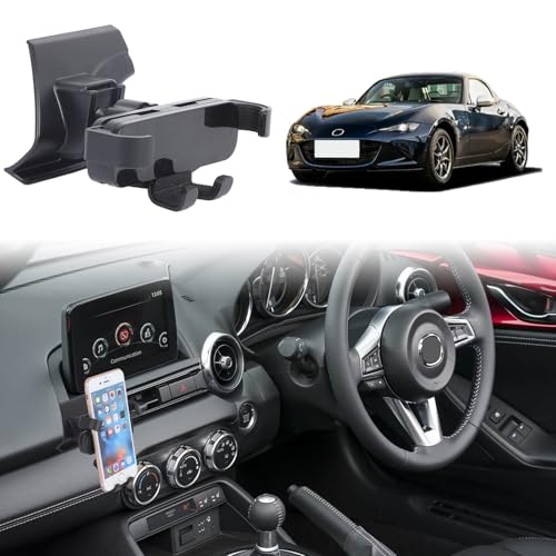 METYOUCAR Auto Handyhalterung für Mazda MX-5 ND 2016-2024 Center Air Vent Linke Seite Drehbar Feste Handyhalterung für Auto Fit für iPhone Android Smartphones Rechtslenker (Stil B) von METYOUCAR