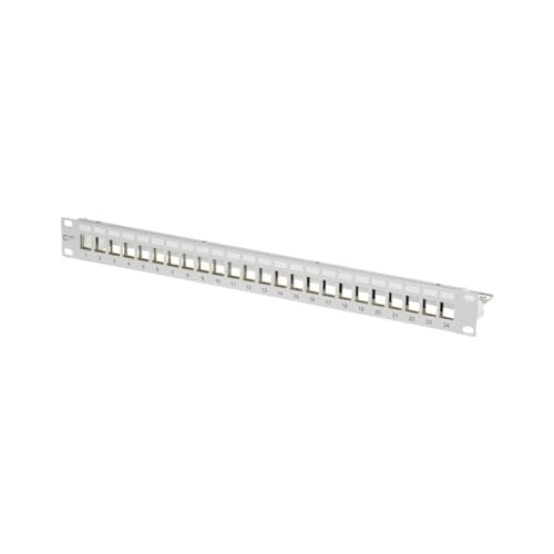 METZ CONNECT Keystone 19 Zoll Modulträger 1HE 24 Port grau leer von METZ CONNECT