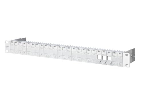 METZ CONNECT Modul 19 Zoll Modulträger 1HE 24 Port lichtgrau unbestückt, geschirmt von METZ CONNECT