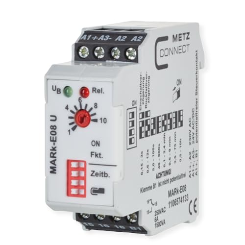 METZ CONNECT MARk-E08 U 230 V AC, 24 V AC/DC Zeitrelais von METZ CONNECT