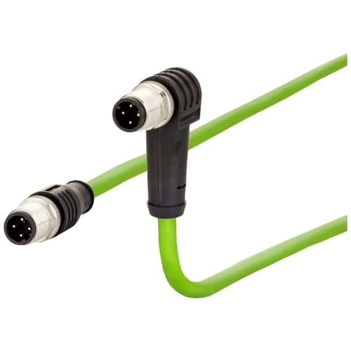 Metz Connect 142M1D19050 M12 Netzwerkkabel, Patchkabel CAT 5e SF/FTP 5.00m Grün PUR-Mantel, Säureb von METZ CONNECT