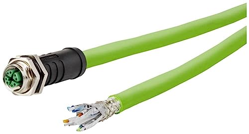 Metz Connect 142M6X20100 M12 Netzwerkkabel, Patchkabel CAT 6a SF/UTP 10.00m Grün PUR-Mantel, Säure von METZ CONNECT