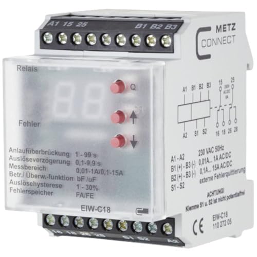 Metz Connect Überwachungsrelais 230 V/AC (max) 2 Wechsler 11027205 1St. von METZ CONNECT