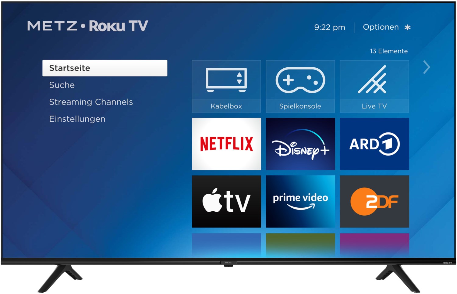 55MUD6001Y Roku TV 139 cm (55") LCD-TV mit LED-Technik / F von METZ blue