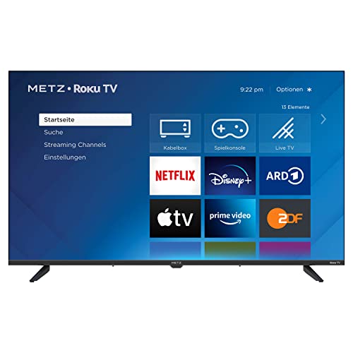 METZ Blue Roku TV, 4K UHD Smart TV, 50 Zoll, 126 cm, Fernseher mit Triple Tuner, TV mit WLAN, LAN, HDMI, USB, HDTV, 50MUD6011Z von METZ