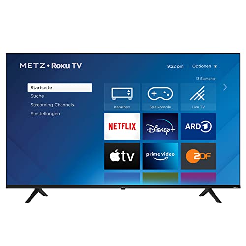 METZ Blue Roku TV, 4K UHD Smart TV, 55 Zoll, 139 cm, Fernseher mit Triple Tuner, mit WLAN, LAN, HDMI, USB, HDTV von METZ