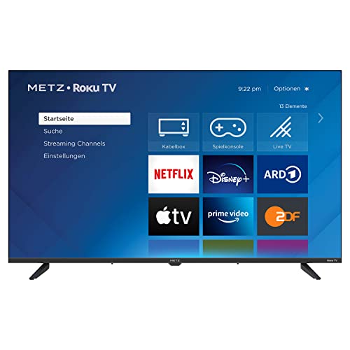 METZ Blue Roku TV, HD Smart TV, 32 Zoll, 80 cm, Fernseher mit Triple Tuner, TV mit WLAN, LAN, HDMI, USB, 2 Monate RTL+ GRATIS, 32MTD3011Z von METZ