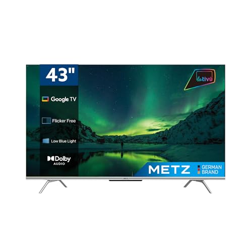 Metz LED TV UHD/4K Google TV (Netflix, Prime Video, Disney+, MyC, OCS, Apple TV, …) HDR10 / HLG/Alexa mit DVB-T2/C/S2 Tunern - Modell 43MUD7000Z - Neuheit 2024 (43 Zoll - 109 cm) von METZ