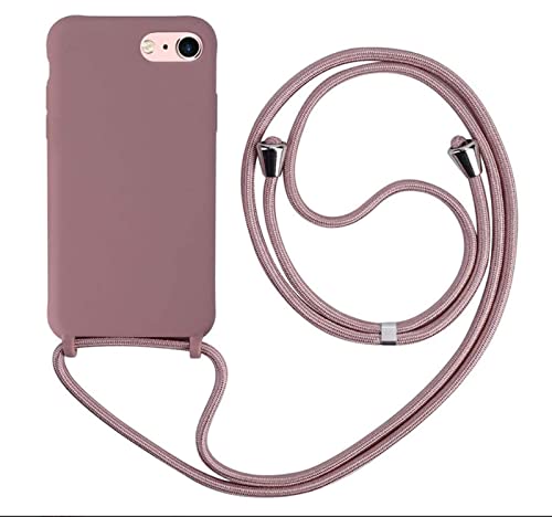 MEVIS Schutzhülle kompatibel mit iPhone 6/6S/7/8 Plus (5,5 Zoll), Halskette für Handyhülle, schmal, stoßfest, verstellbar, Lanyard, Farbe Lotus von MEVIS