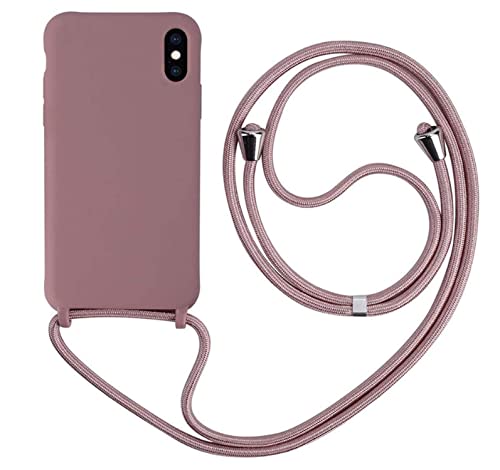 MEVIS Schutzhülle kompatibel mit iPhone XR, Halsband für Handy-Ketten, dünn, stoßfest, verstellbar, Lotusfarben von MEVIS
