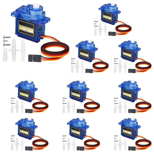 9G Micro Servo Motor Kit,10 Stück 9G Mini Micro Servo Motor,180 Grad,Micro Servo Motor Kit Mini 9G,RC 9G Micro Servo Für RC Hubschrauber, Flugzeug,Auto,Fahrzeugmodel 9G Micro Servo Motor Kit,10 Stück 9G Mini Micro Servo Motor,180 Grad,Micro Servo Motor Kit Mini 9G,RC 9G Micro Servo Für RC Hubschrauber, Flugzeug,Auto,Fahrzeugmodel von MEYAGOT