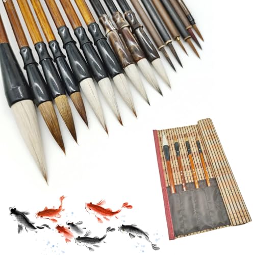 MEYAGOT Chinesischer Kalligraphie-Pinsel,16 Stück Kalligraphie Pinsel Mit Stiftvorhang,Kalligraphie Sumi Pinsel,Chinesischer Pinsel,Chinesische Pinsel-Set Für Kalligraphie,Anfänger,Studenten,Künstler MEYAGOT Chinesischer Kalligraphie-Pinsel,16 Stück Kalligraphie Pinsel Mit Stiftvorhang,Kalligraphie Sumi Pinsel,Chinesischer Pinsel,Chinesische Pinsel-Set Für Kalligraphie,Anfänger,Studenten,Künstler von MEYAGOT