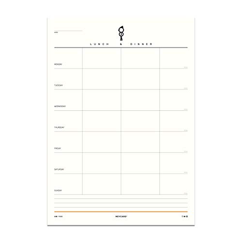 MEYCARD - A4B FOOD, Menüplaner, Block mit 50 Blatt je eine Woche, illustriert von MEYCARD