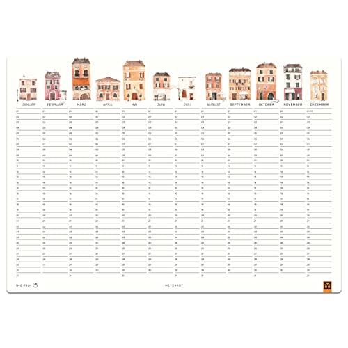 MEYCARD - B4Q ITALY Wandkalender, 2 Stück, Jahresplaner, Geburtstagskalender, Watercolor, etwas kleiner DIN A3 MEYCARD - B4Q ITALY Wandkalender, 2 Stück, Jahresplaner, Geburtstagskalender, Watercolor, etwas kleiner DIN A3 von MEYCARD
