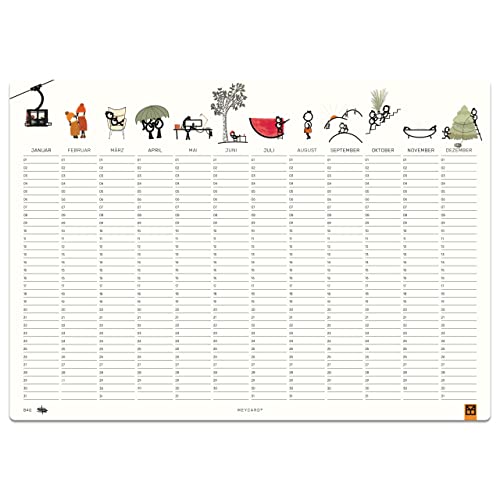 MEYCARD - B4Q Wandkalender, 2 Stück, Jahresplaner, Geburtstagskalender, süß illustriert, etwas kleiner DIN A3 MEYCARD - B4Q Wandkalender, 2 Stück, Jahresplaner, Geburtstagskalender, süß illustriert, etwas kleiner DIN A3 von MEYCARD