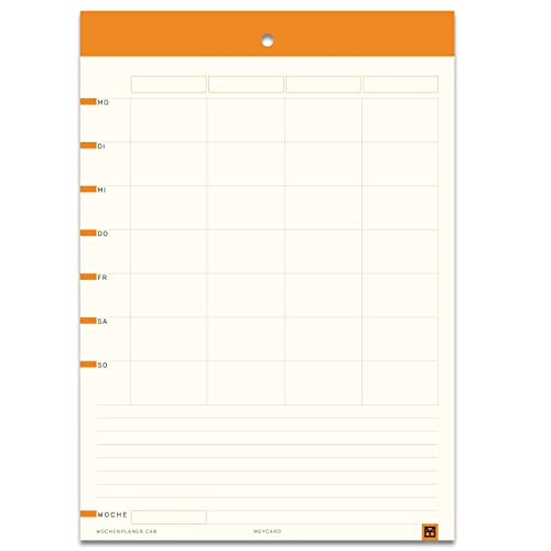 MEYCARD - C4B Wochenplaner, 4 Spalten, 56 Wochen, größer DIN A4, Designpapier von MEYCARD