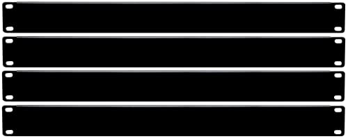 4x Rackblende 19" 483mm 4,45cm Frontplatte U-Form Rack Stahl schwarz Server (1HE) von MF-Cases