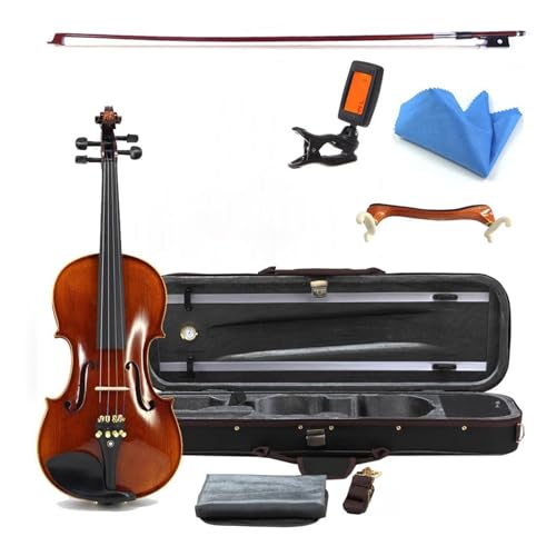 Elektrische Geige Handgemachte Violine Aus Geflammtem Ahorn Professionelles 4/4 Fichten Ebenholz Zubehör Mit Bogenetui Stimmgeräte(1/8) von MFGSDFR