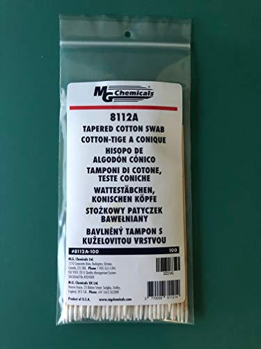 MG Chemicals 8112A - Single Headed Tapered Cotton Swab auf einem 6"Birkenschaft, Beutel mit 100 Tupfern von MG Chemicals
