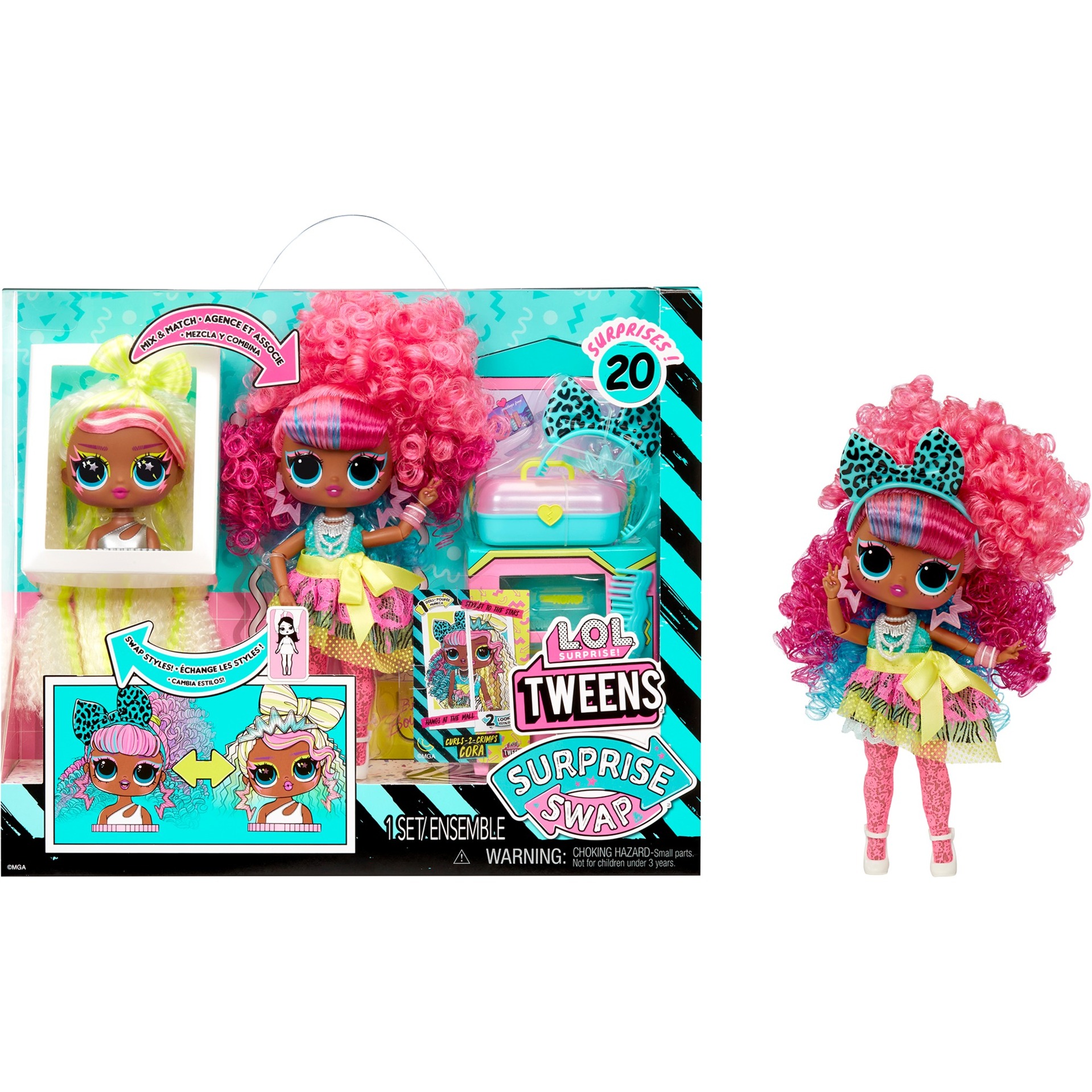 L.O.L. Surprise Tweens Surprise Swap Fashion Doll - Curls-2-Crimps Cora, Puppe von MGA Entertainment
