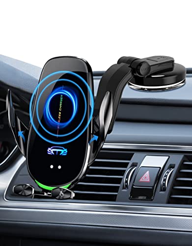 Handyhalterung Auto mit Ladefunktion, 【Smart Sense】 Qi 15W Fast Wireless Charger Auto Induktives Laden Automatischer Induktion Kfz Ladegerät Car Saugnapf für iPhone 12/13/14 Pro Max Mini Plus von MGLK