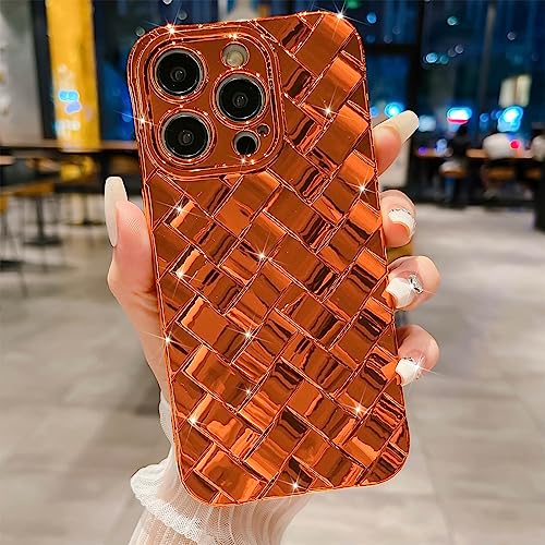 MGQILING Kompatibel mit iPhone 12 Pro Max Hülle, 16.7 cm, modische 3D-Webmuster-Plattierung, Handyhülle, Gitter-bedruckte Hülle für Frauen und Mädchen, weiches Silikon, Rückseitenabdeckung, Orange MGQILING Kompatibel mit iPhone 12 Pro Max Hülle, 16.7 cm, modische 3D-Webmuster-Plattierung, Handyhülle, Gitter-bedruckte Hülle für Frauen und Mädchen, weiches Silikon, Rückseitenabdeckung, Orange von MGQILING