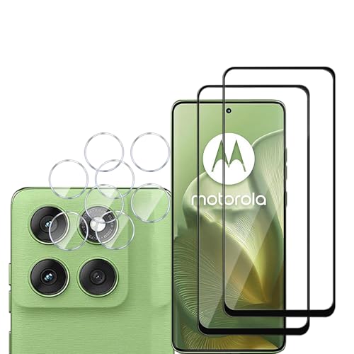 MGUEIAO [2+2 Stück kompatibel mit Motorola Moto G56 für Displayschutzfolie & Kamera Schutzfolie Linse,HD Displayschutzfolie[9H Härte]-Schwarz von MGUEIAO