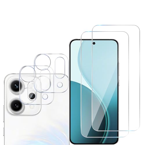 MGUEIAO [2+2 Stück kompatibel mit OPPO Reno 14 für Displayschutzfolie & Kamera Schutzfolie Linse,HD Displayschutzfolie[9H Härte] von MGUEIAO