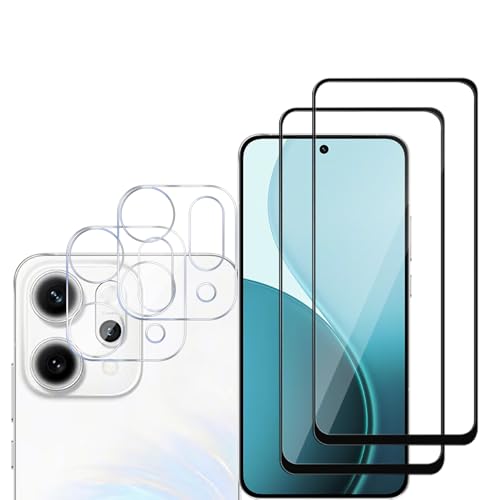 MGUEIAO [2+2 Stück kompatibel mit Oppo Reno 14 Pro für Displayschutzfolie & Kamera Schutzfolie Linse,HD Displayschutzfolie[9H Härte]-Schwarz von MGUEIAO
